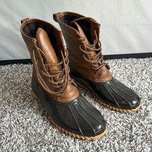 Brown and Black Duck Boots